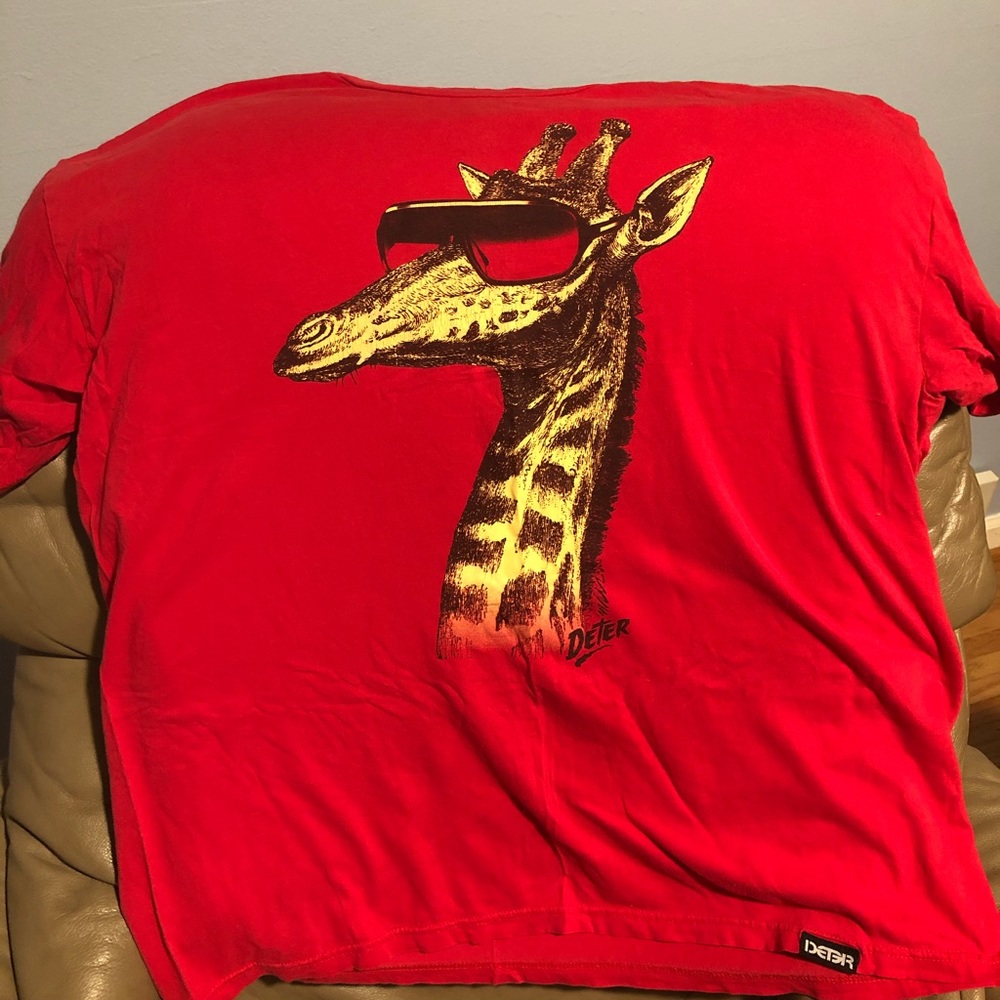 XL Red “Cool Giraffe” Deter Tee